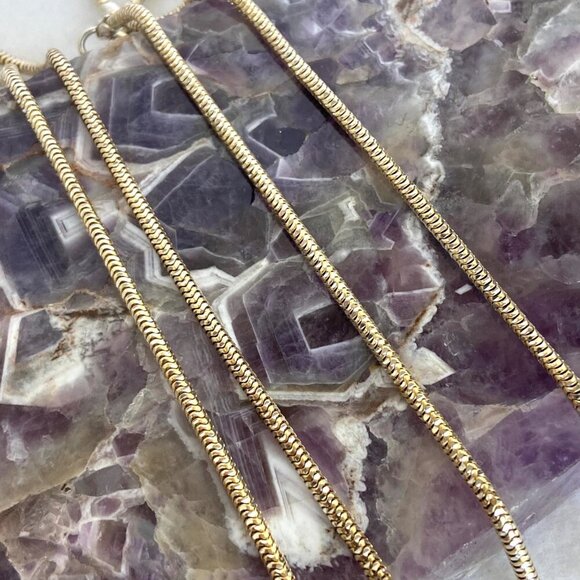 Gold Vermeil Sterling Silver 925 JCM Diamond Cut 36" Long Snake Chain Necklace - Picture 11 of 16